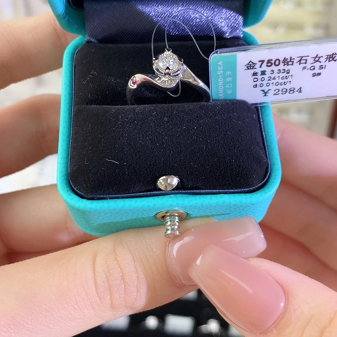 钻石戒指/指环18K金镶嵌蜜*A18082198