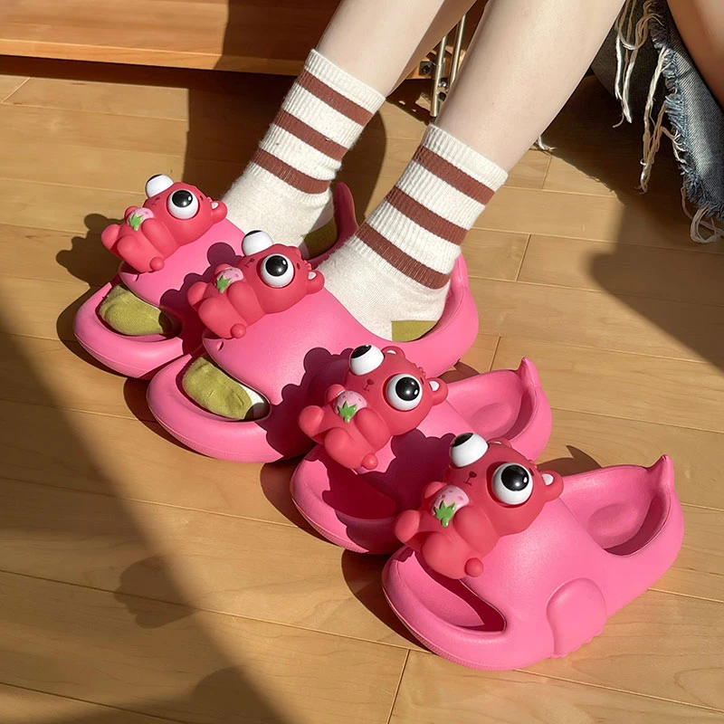 居家亲子少女心卡通拖鞋厚底浴室防滑可外穿软底2025新款拖鞋
