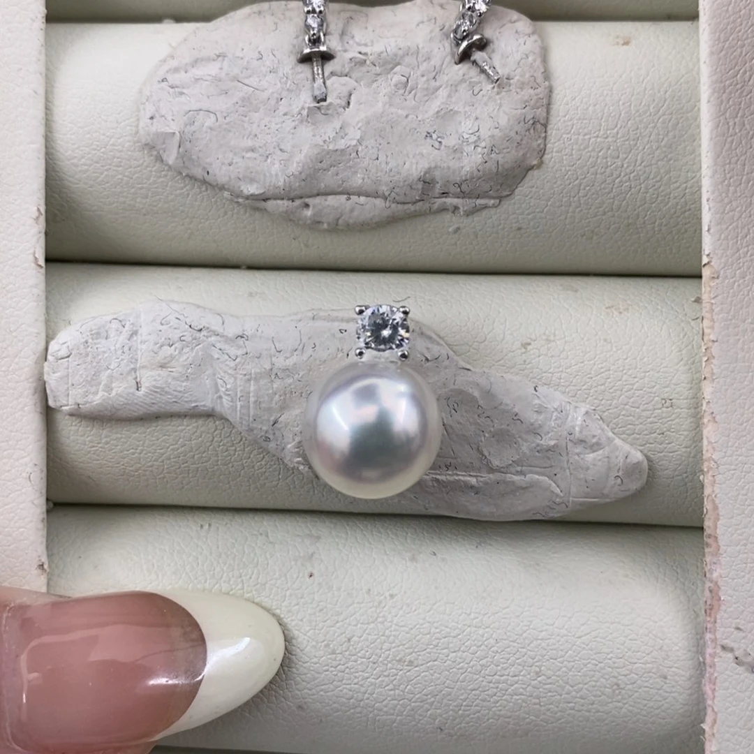 未镶嵌海水珍珠裸珠澳白10-11mm宝石光正圆