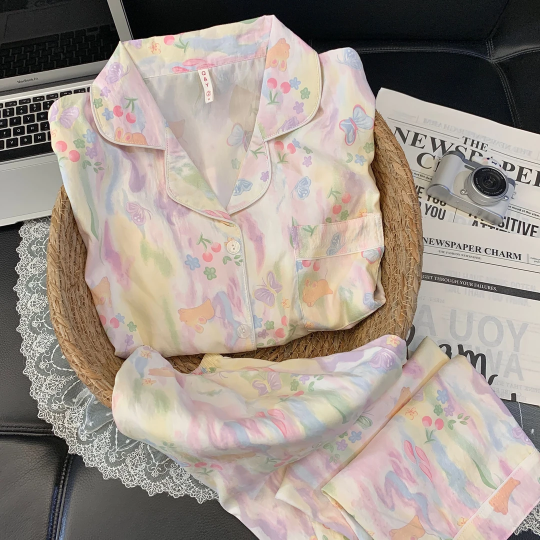 范小懒【长袖多款可选】春秋季睡衣女两件套家居服新品卡通睡衣套装