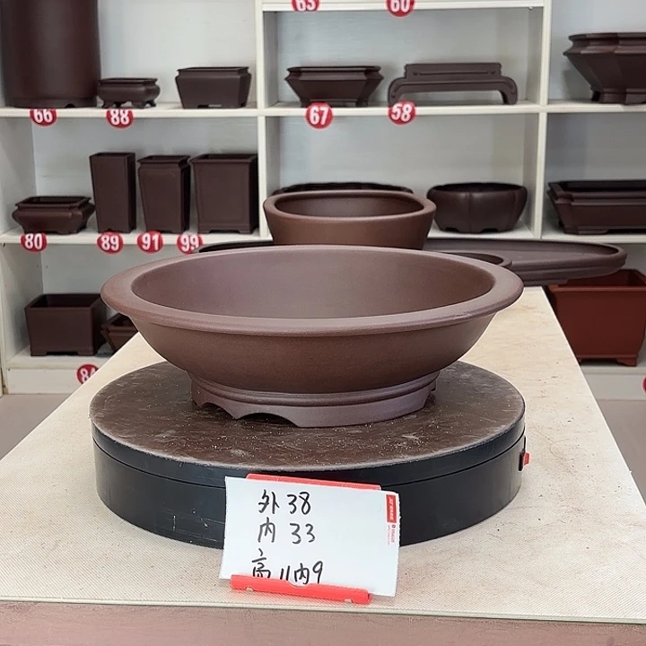 紫砂花盆下线圆盆