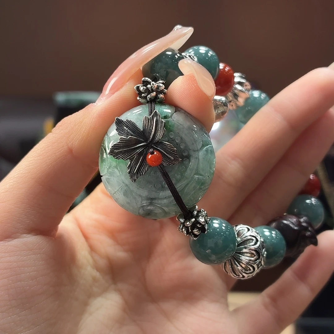 翡翠未镶嵌耳饰手串