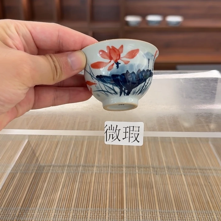 釉下手绘茶具微瑕