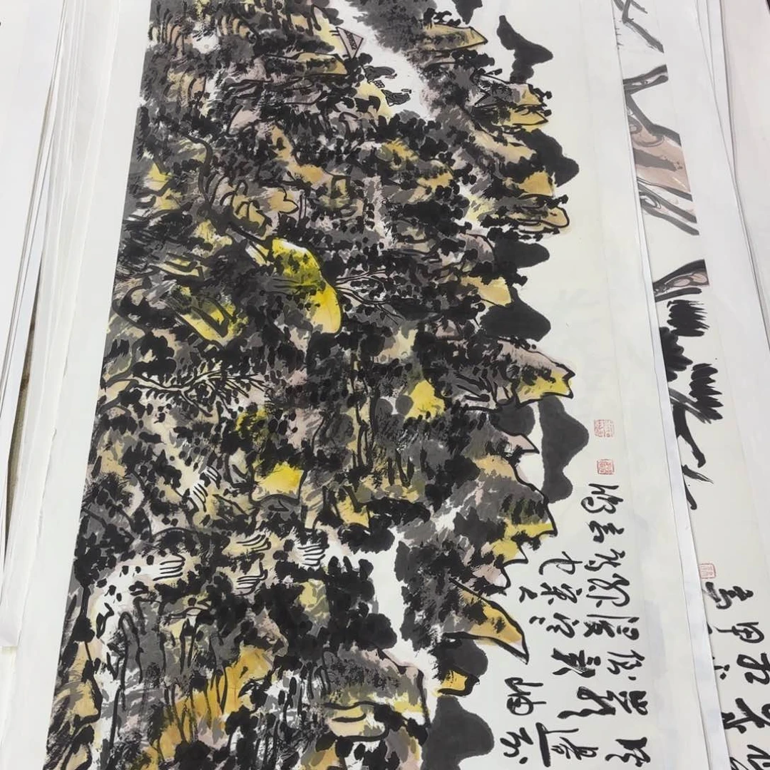 国画s**.高鸿四尺作品童