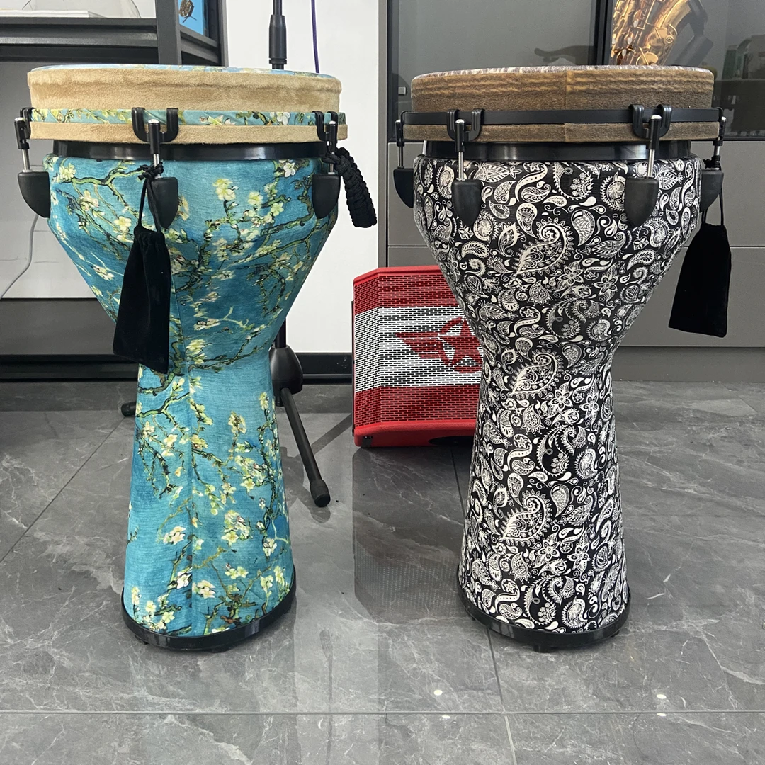 【清仓no退no换】12寸高端仿兽皮机械调音成人专业非洲鼓（颜色随机）