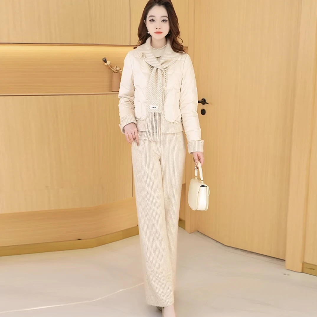 【羽绒服套裤】冬季白鸭绒羽绒服百搭新款时尚气质休闲保暖外套套裤