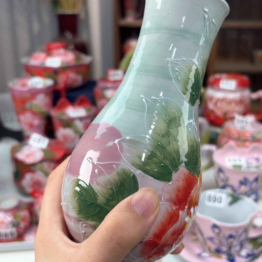 e*景德镇手绘高温釉下彩陶瓷茶具