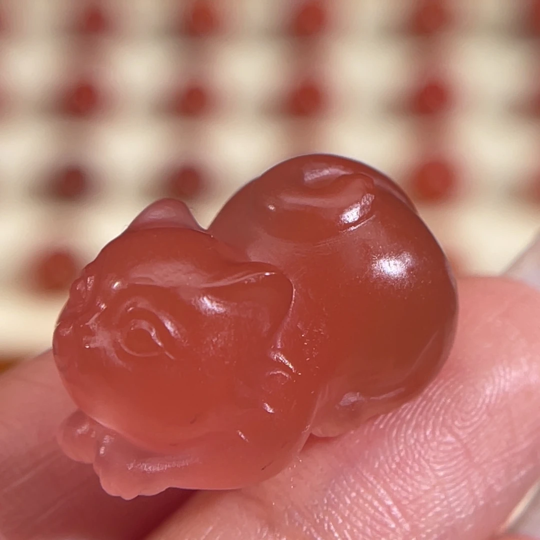 南红玛瑙未镶嵌小猫咪 22.7x14.9mm 不换退