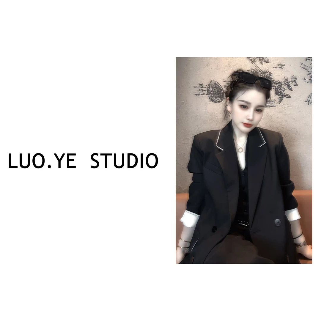 罗爷 · 【巴黎高定】欧货领子磨边西装上衣外套休闲气质时尚秋季