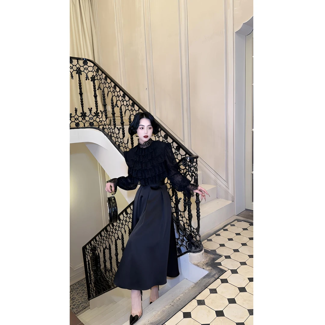 LYXJ【浪漫定格】半身裙2025春款显瘦气质轻奢法式浪漫缎面伞裙