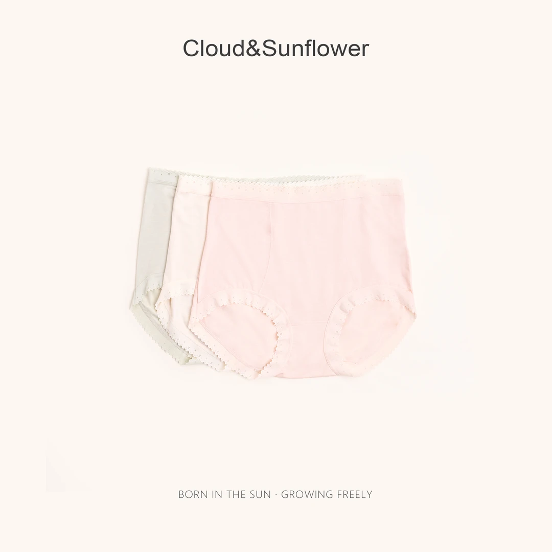 【云朵小葵】成人纯色超薄高腰蕾丝莫代尔内裤2252