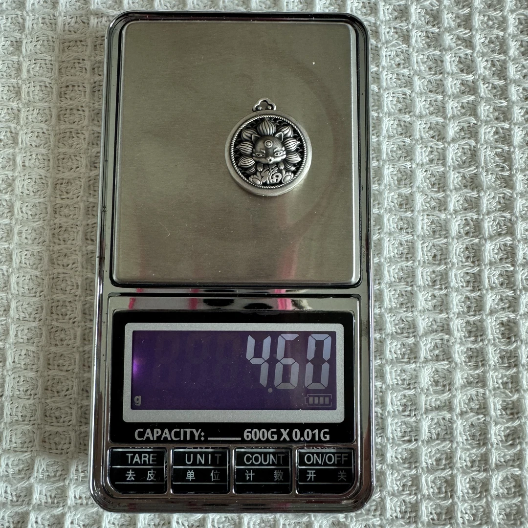 吊坠足银 纯银吊坠999足银九尾狐4.6克