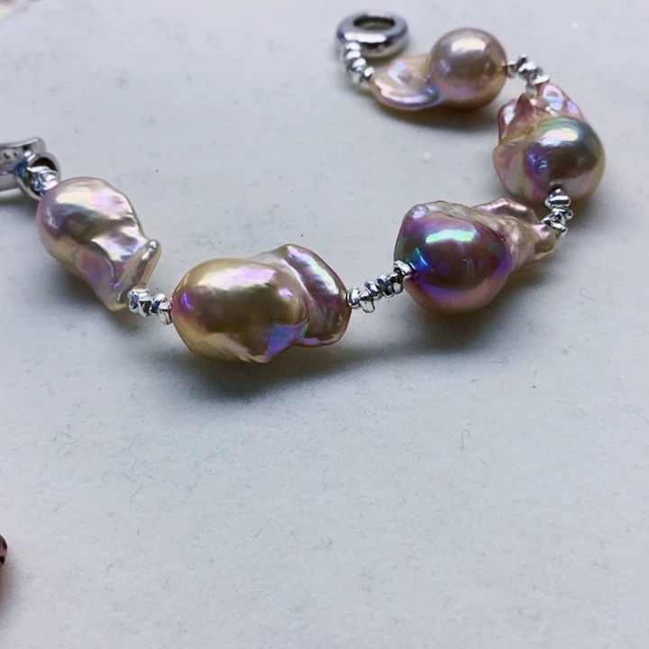 银S925镶嵌耳饰淡水珍珠