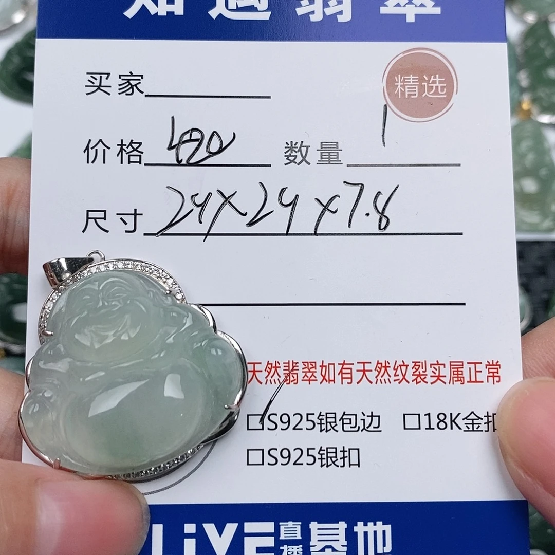 翡翠银S925镶嵌颈饰