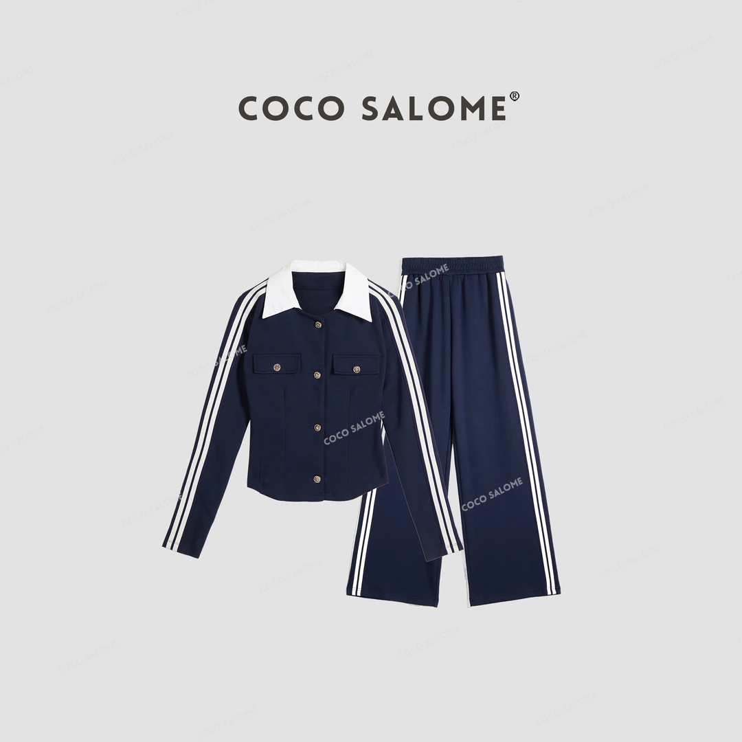 COCO SALOME⒁【时尚套装】2024修身简约走路带风休闲套装867J+868J