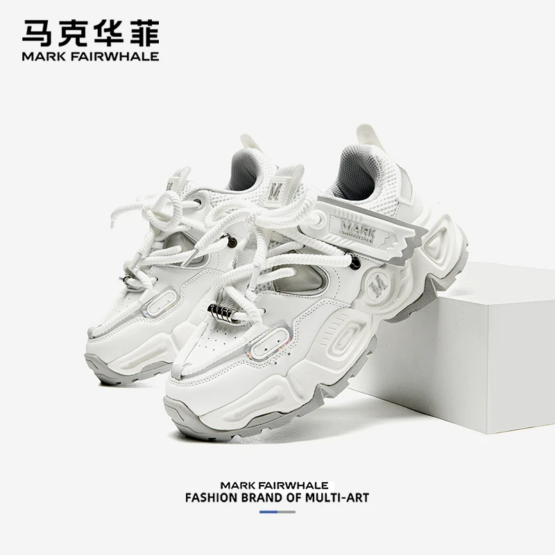 马克华菲纯色朋克老爹鞋男厚底增高情侣鞋运动休闲鞋小白鞋男女鞋
