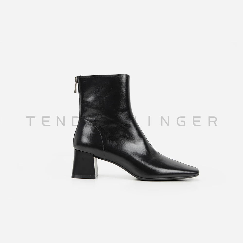 Tender Jinger｜线下专供 小方头低跟后拉链瘦瘦靴 230811