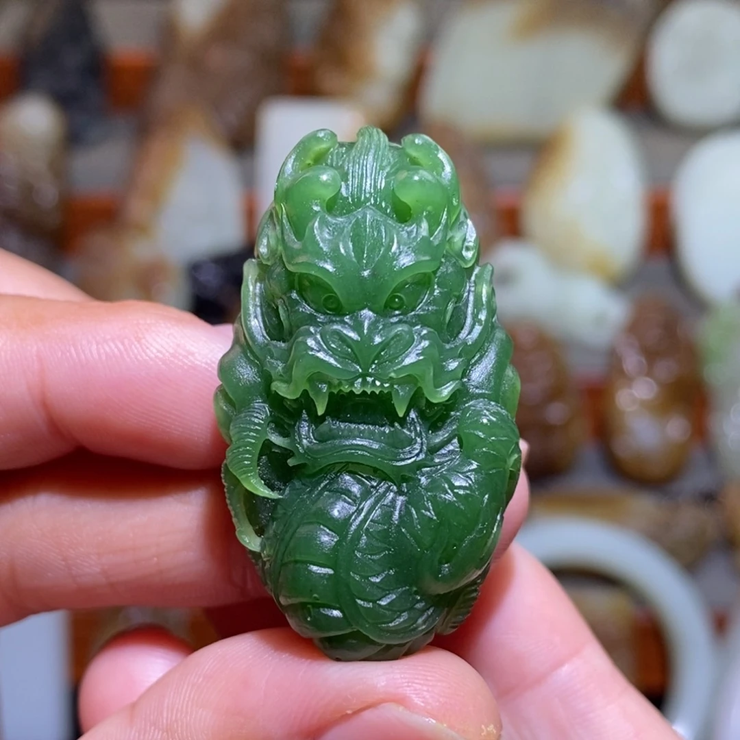 定制和田玉碧玉龙行天下