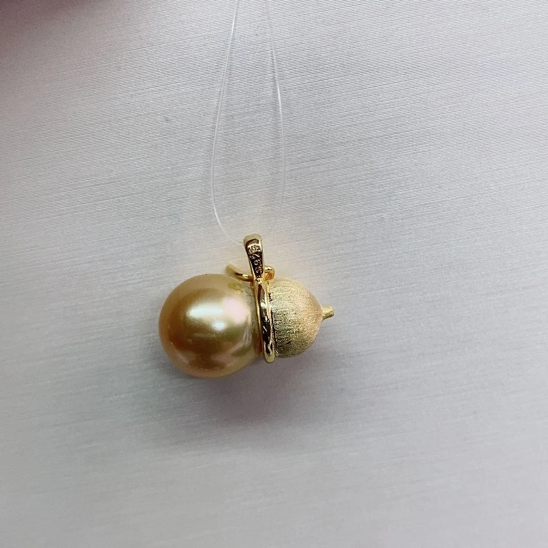 吊坠(不含链)银S925镶嵌海水珍珠10-11