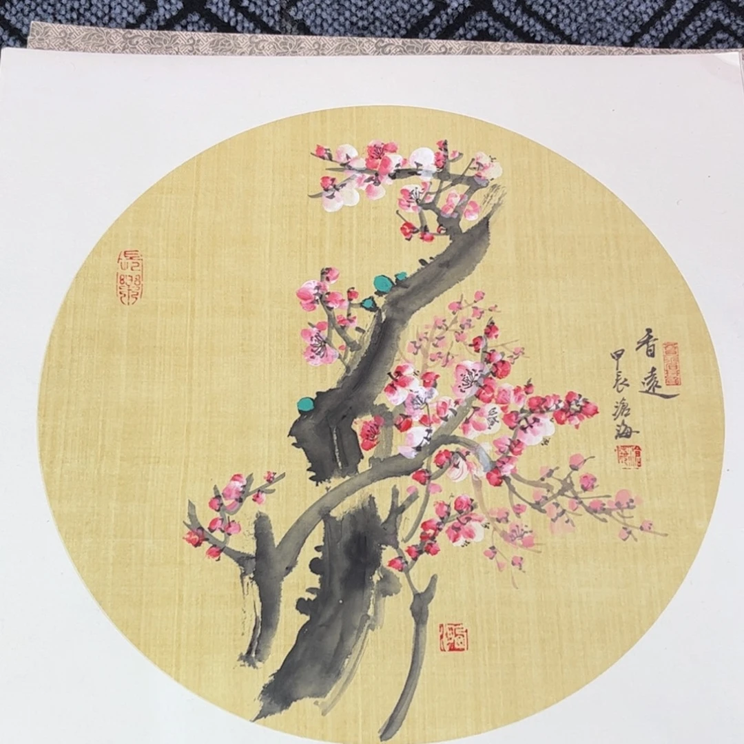 国画三尺斗方花鸟