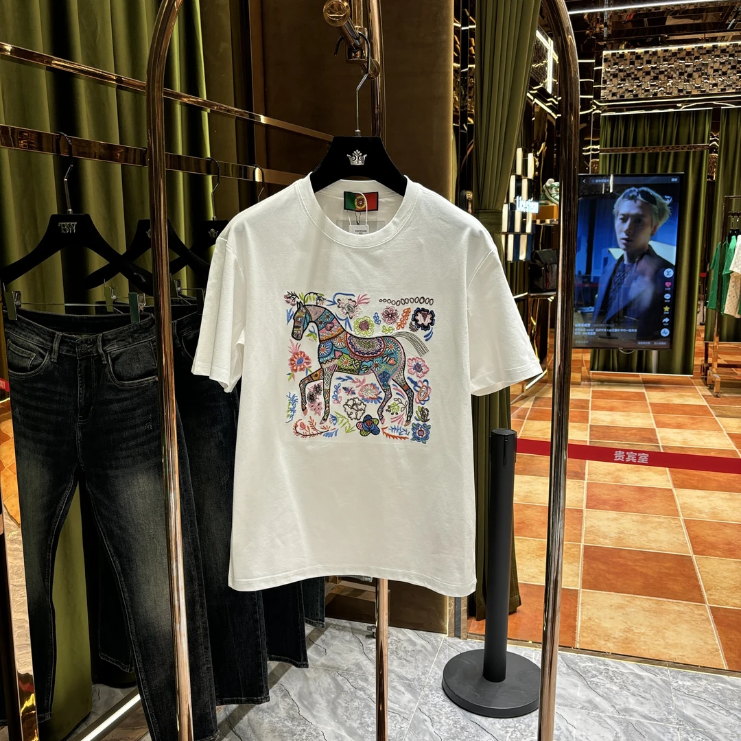 AX-YY.2025年新款奢潮情侣时尚百搭刺绣工艺短袖88661