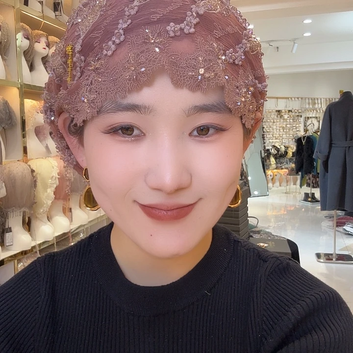 纯棉高定深莫粉帽子款398