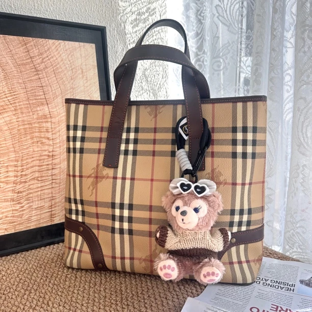 95新 BURBERRY/博柏利 XM/战马格纹薇薇安手提包/ZG12923053