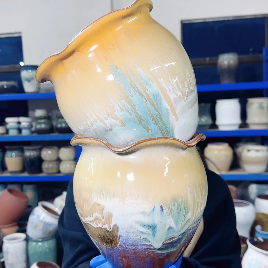 紫砂花盆高19口17.5