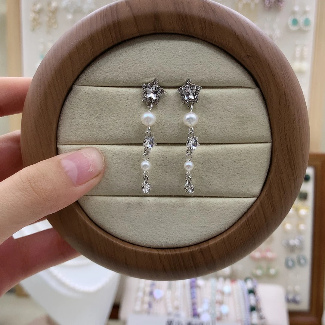 耳饰淡水珍珠银S925镶嵌