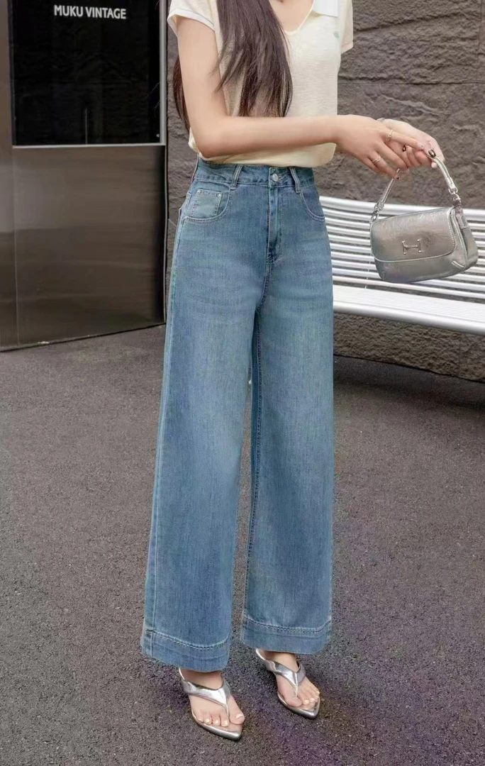 靓衣坊 813款夏季超薄拉链牛仔筒裤长度96 脚口26 厘米813款