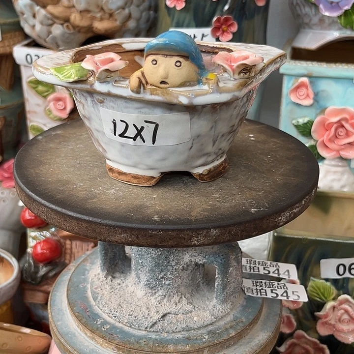 紫砂花盆粗陶材质多肉花盆