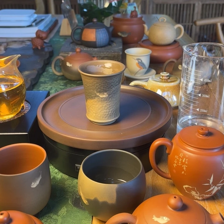 建水紫陶小鱼聞香杯