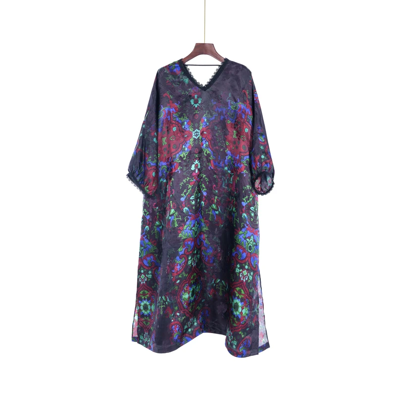 朱总原创设计檀紫绣影·工笔藏香XZL003连衣裙