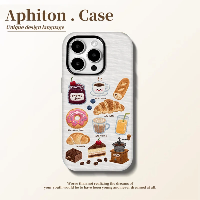奥菲顿咖啡糕点适用苹果17菲林二合一16手机壳华为vivo小米15oppo