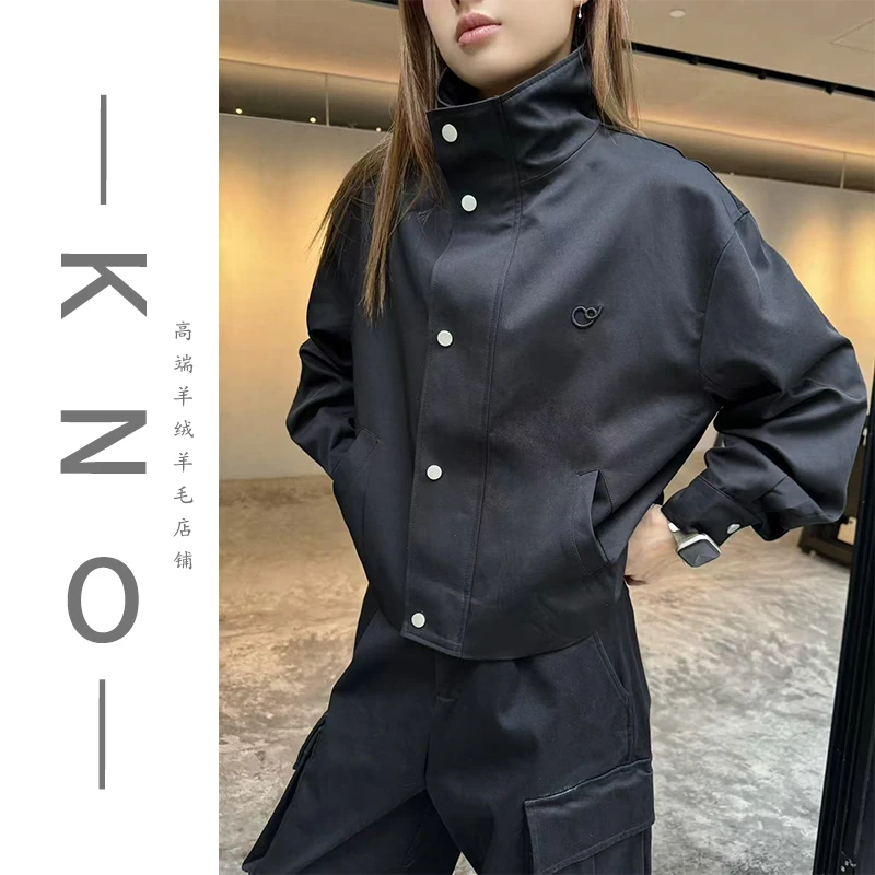 【KNO】春夏新款韩系简约出行刺绣外套短款休闲