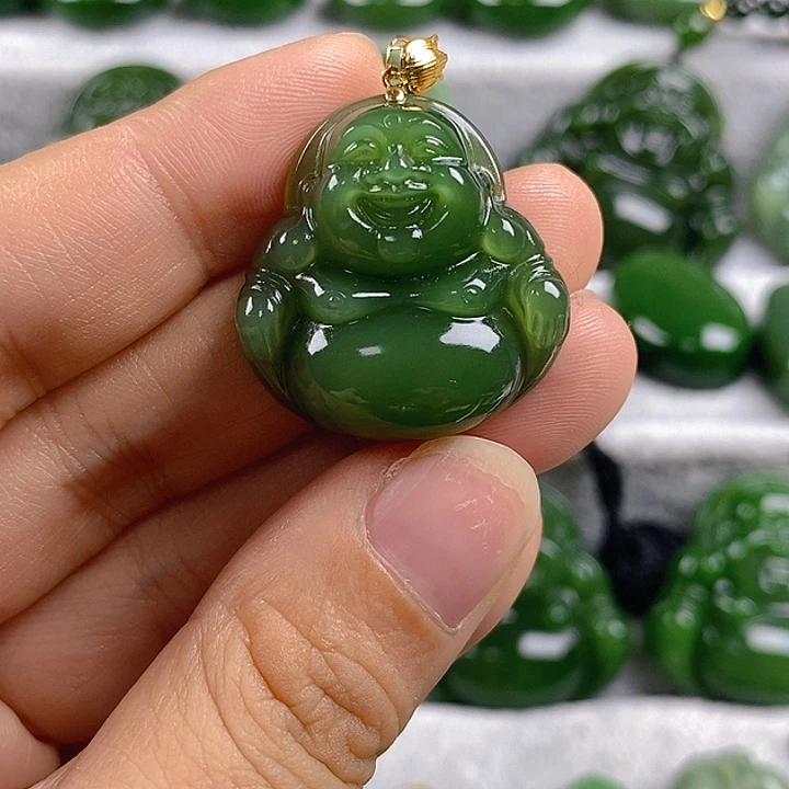 蓝***天吊坠(不含链)未镶嵌和田玉（碧玉）