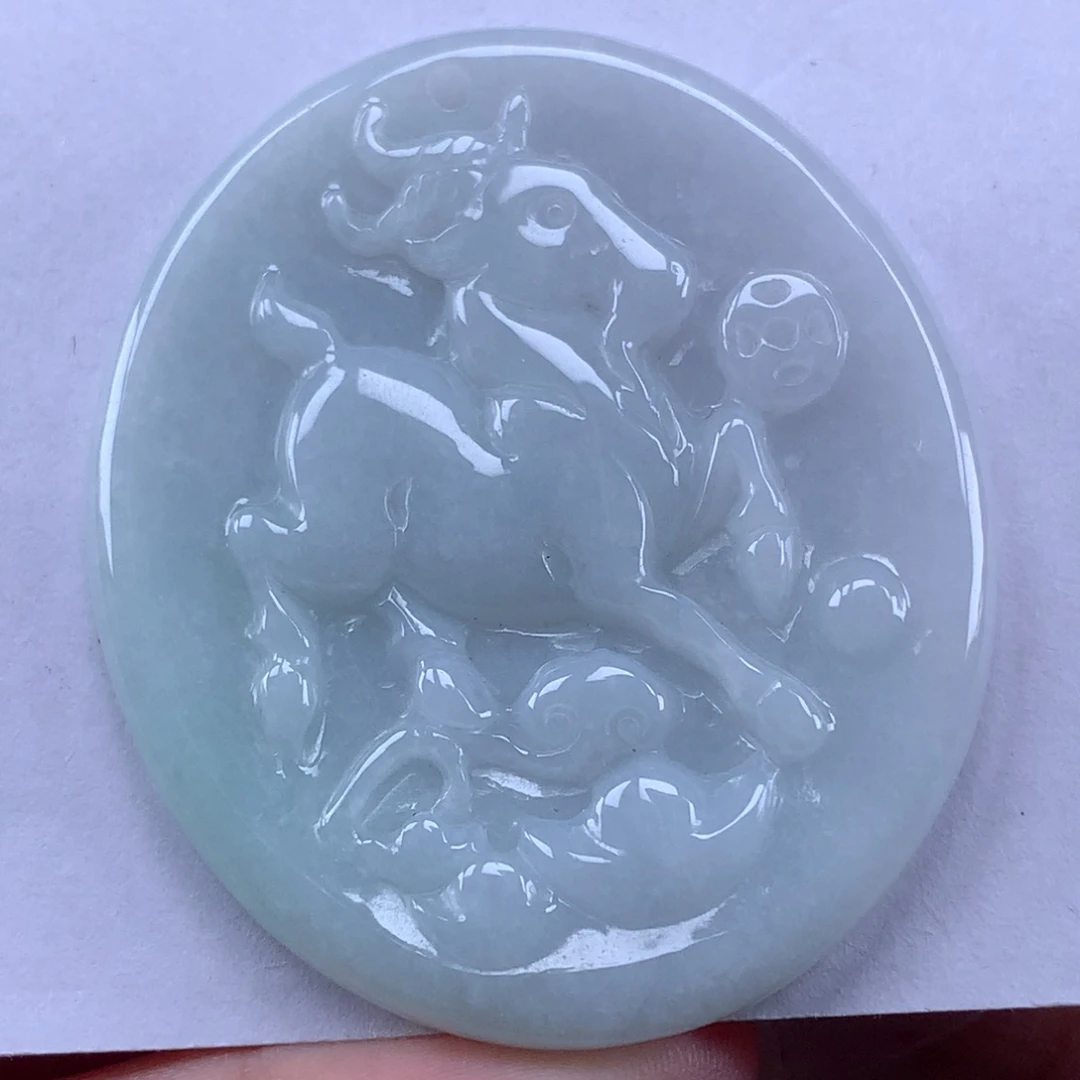 翡翠未镶嵌颈饰羊牌吊坠