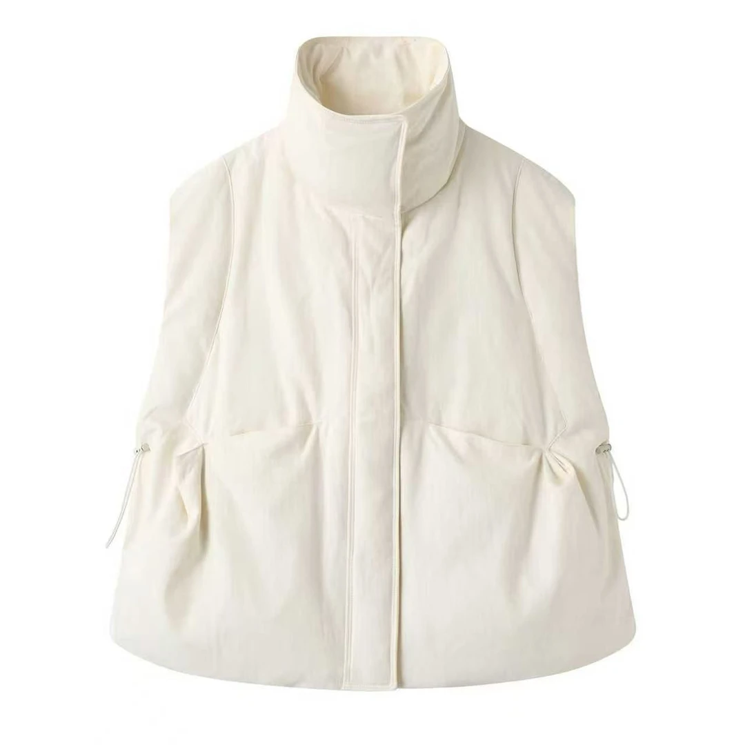 艾家同款2025冬季新款时尚立领宽松羽绒马甲外套004001