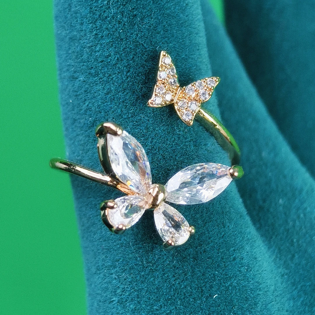 钛钢戒指 钛钢蝴蝶戒指百搭仙女超仙素款精致时尚轻奢气质