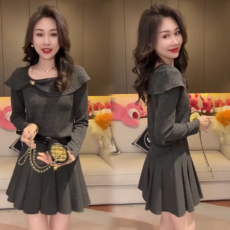 2025秋冬新款时尚显瘦气质网红高档洋气女高级百搭宽松大码 T桖衫