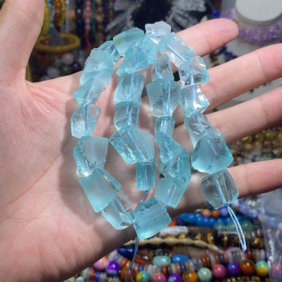 未镶嵌，海蓝随行15mm，石英质玉