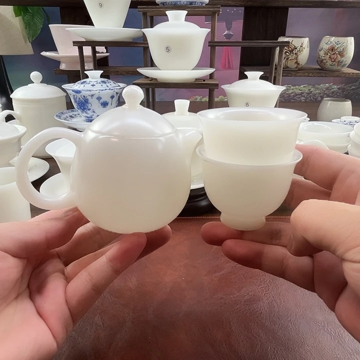 隐唐窑/璞玉素烧自生釉180ml龙蛋壶送2杯