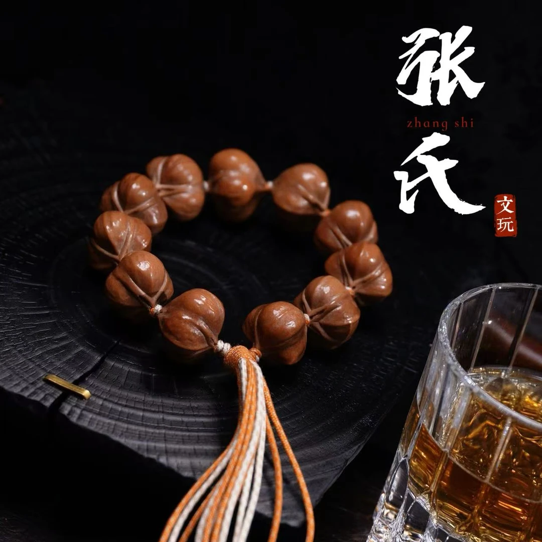 【张氏文玩】《 愤怒的小鸟》四花2.8左右典藏版 橄榄核素核 精挑矮桩