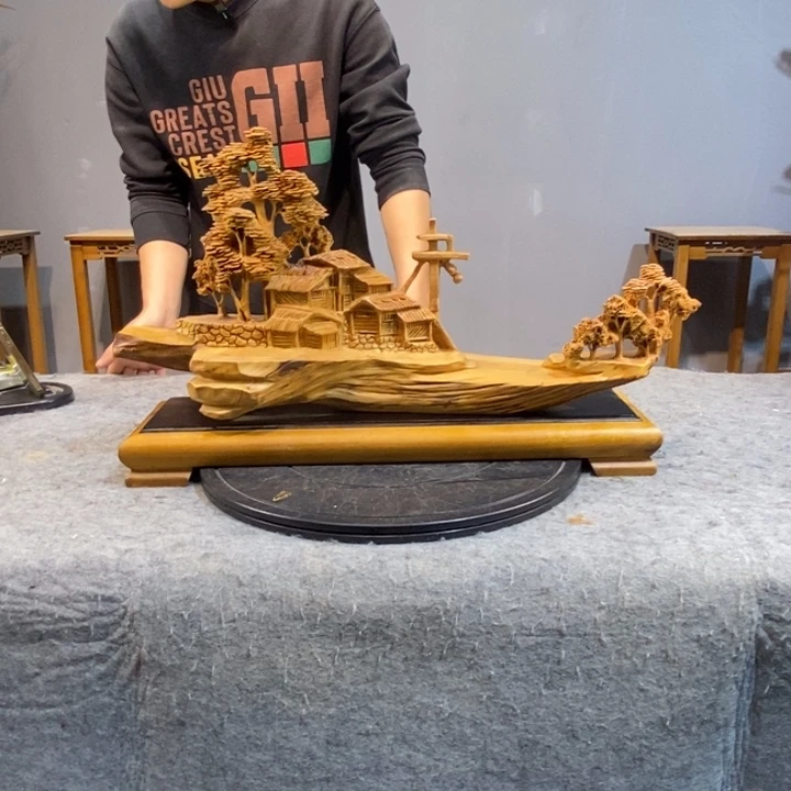 柏木木雕工艺品摆件