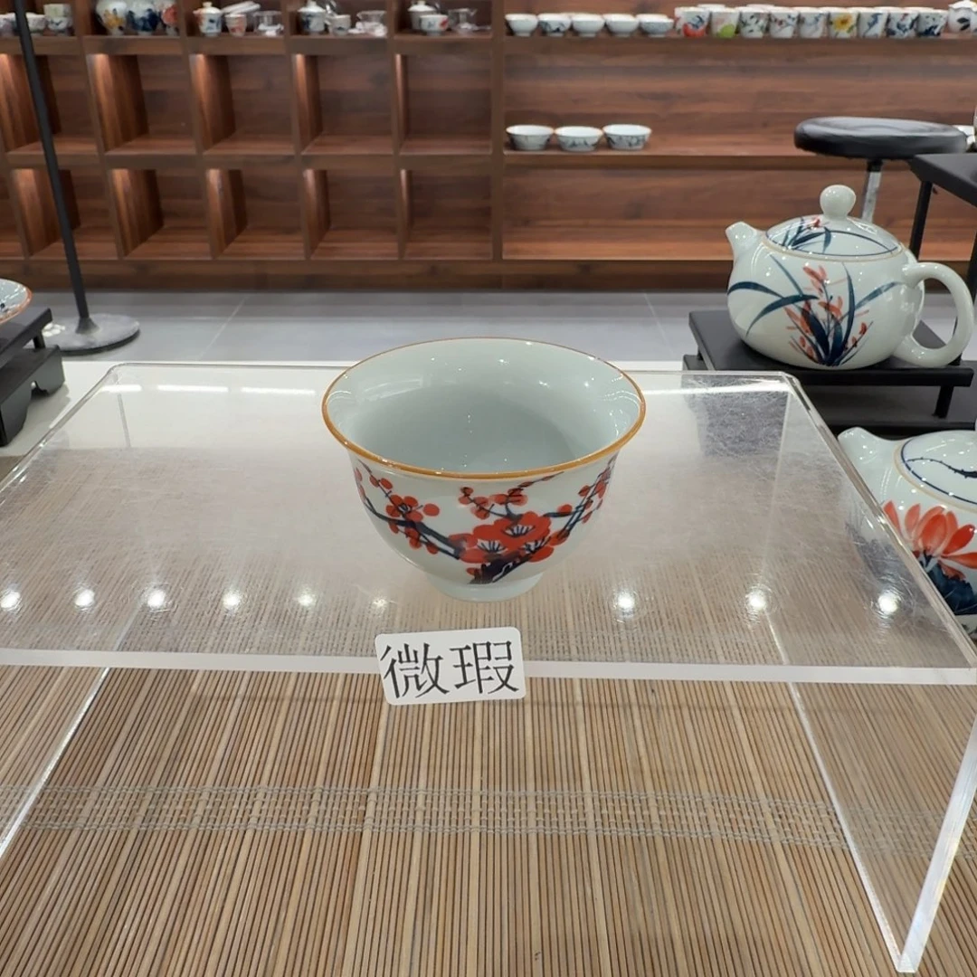 釉下手绘茶具微瑕