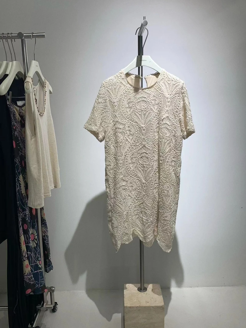 （露露）Ersan#韩系高级感重工刺绣连衣裙#7396（裙长87cm）