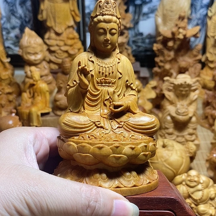 柏木（崖柏）观音加底座