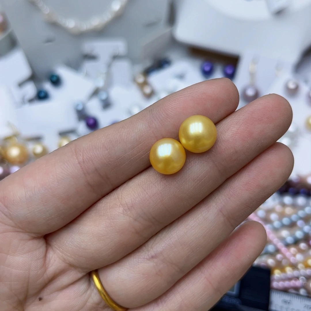 淡水珍珠耳饰银S925镶嵌