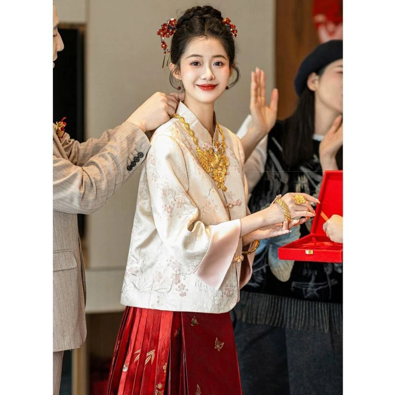 【舞斜阳Ⅱ】新中式国风上衣女马面裙婚服春秋汉服套装订婚礼服