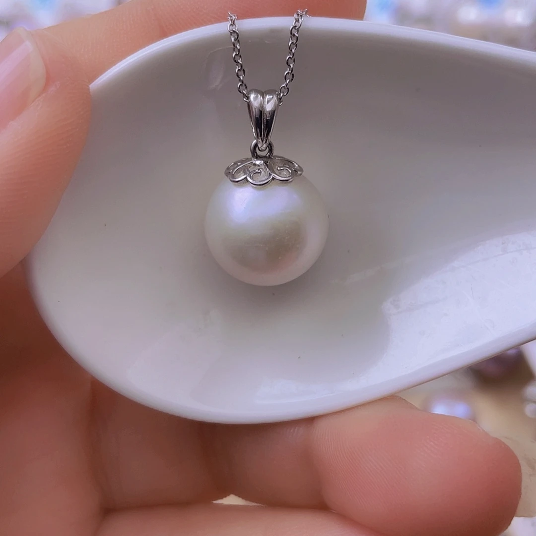 银S925镶嵌淡水珍珠吊坠(赠链)